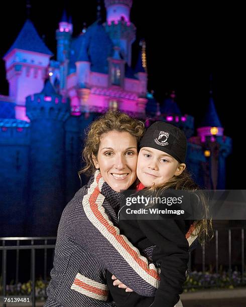 Celine Dion and son Rene-Charles outside Sleeping Beauty Castle at Disneyland in Anaheim, Calif. On Wednesday night. Dion and her family, including...