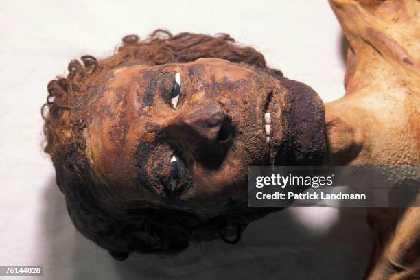 Royal Prince Djeptahiufankh, the son of a High Priest of Amun, in April 2006, at Cairo Museum, Egypt. He bore the title of "Fourth Prophet of Amun",...