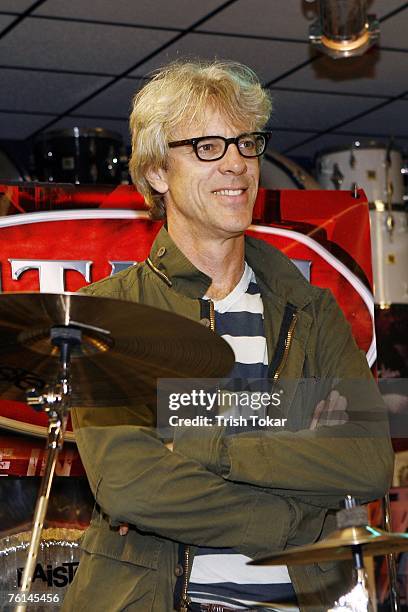 The Police drummer Stewart Copeland visits the Guitar Center to promote his new solo release "The Stewart Copeland Anthology" on August 16, 2007 in...