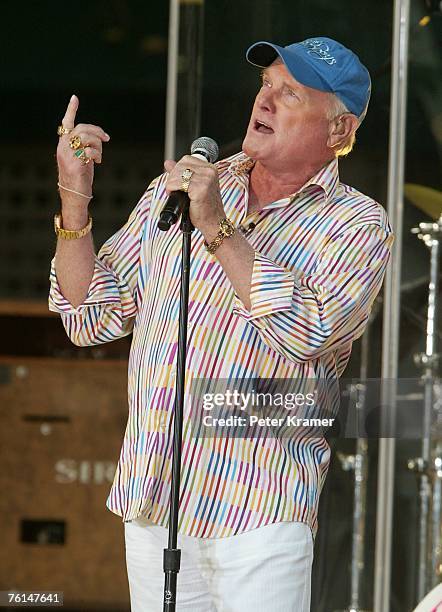 Singer Mike Love of The Beach Boys performs on Good Morning America's summer concert series in Bryant Park on August 17, 2007 in New York City.