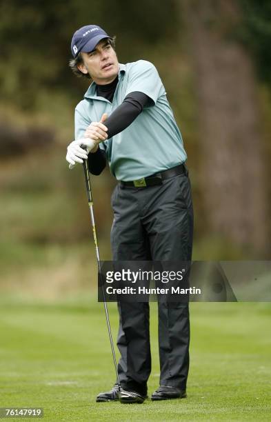 Peter Gallagher during the first round of the 2007 Pebble Beach National Pro-Am golf tournament at Spyglass Hill Golf Course in Pebble Beach,...