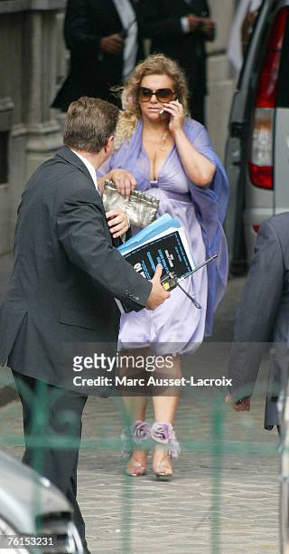 Tony Parker's mother leaves Saint Germain L'Auxerrois church after Tony Parker and Eva Longoria's wedding, on July 7 in Paris, France.