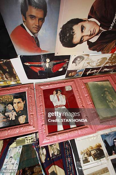 Part of the collection of Elvis Presley fan Paul MacLeod at "Graceland Too", a vast collection of Presley related items, 17 August 2007, in Holly...