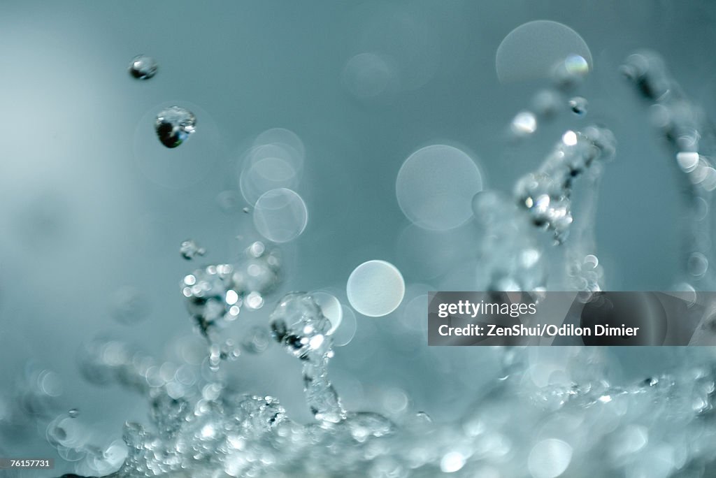Water splashing, close-up