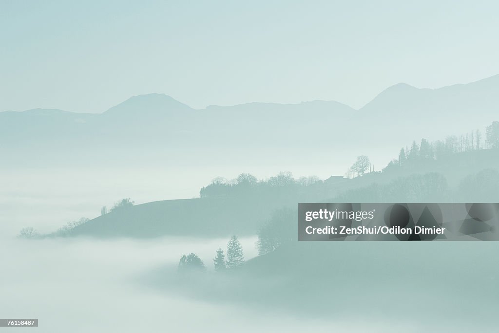 Misty mountain landscape