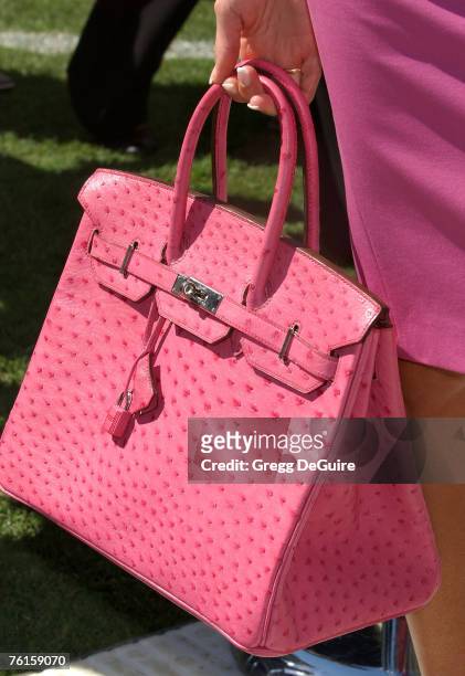 Singer Victoria Beckham's purse at the "David Beckham Official Presentation" press conference at the Home Depot Center on July 12, 2007 in Carson,...