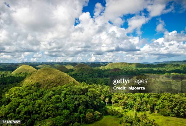 chocolate hills, carmen city, bohol island, philippines - bohol stock pictures, royalty-free photos & images