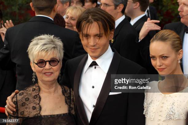 Johnny Depp , Vanessa Paradis and mother Betty Sue