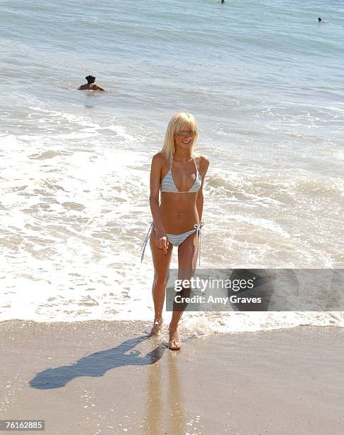 Paris Hilton on the beach