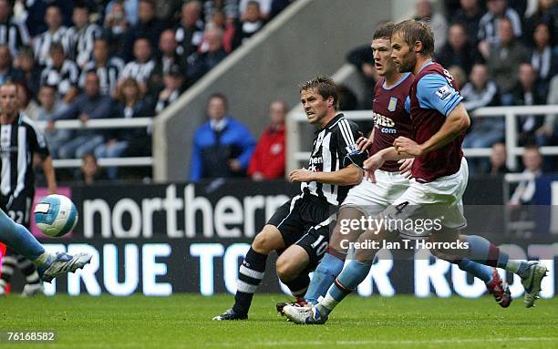 Michael Owen of Newcastle in action during a Premier League game between Newcastle United and Aston Villa at St James' Park , Newcastle on August 18,...