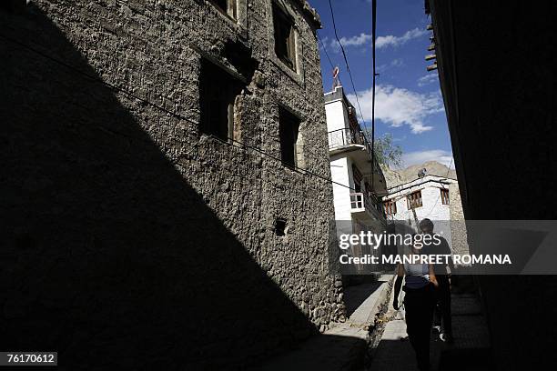 Lifestyle-India-Kashmir-architecture-tourism-culture,FEATURE" by Tripti Lahiri In this picture taken 22 July 2007, foreign tourists walk in the...