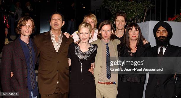 Matthew Gubler, Jeff Goldblum, Cate Blanchett, Owen Wilson, Wes Anderson, director, Willem Dafoe, Anjelica Huston and Warus Ahluwala