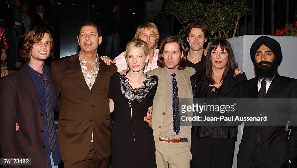 Matthew Gubler, Jeff Goldblum, Cate Blanchett, Owen Wilson, Wes Anderson, director, Willem Dafoe, Anjelica Huston and Warus Ahluwala