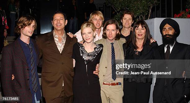 Matthew Gubler, Jeff Goldblum, Cate Blanchett, Owen Wilson, Wes Anderson, director, Willem Dafoe, Anjelica Huston and Warus Ahluwala