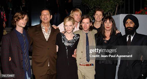 Matthew Gubler, Jeff Goldblum, Cate Blanchett, Owen Wilson, Wes Anderson, director, Willem Dafoe, Anjelica Huston and Warus Ahluwala