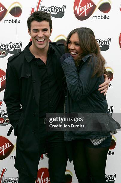 Steve Jones and Miquita Oliver in the Virgin Mobile Louder Lounge at the V Festival on August 19, 2007 in Chelmsford, England.