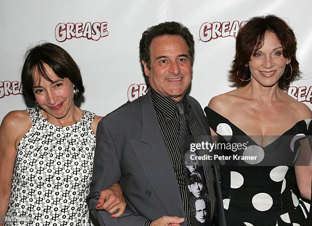 Actors Didi Conn, Barry Pearl and Marilu Henner attend the after party for the opening night of the Broadway musical "Grease" on August 19, 2007 in...