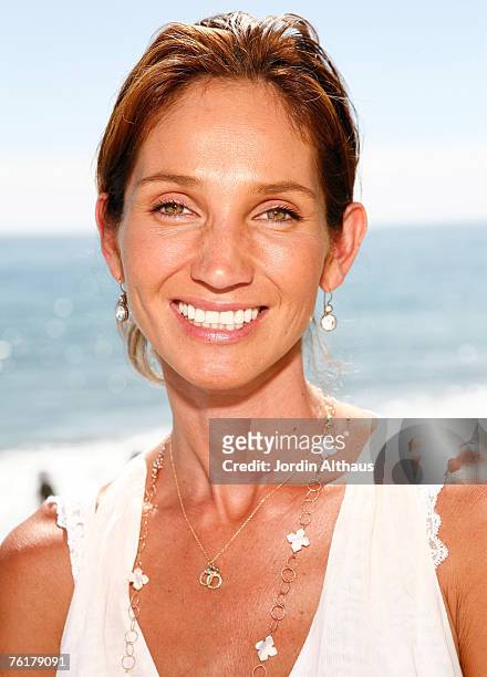 Ana Berman attends Los Angeles Confidential Magazine and French Connection's summer beach party and clambake to benefit the Art of Elysium at the...