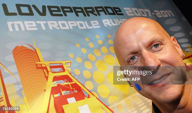 Rainer Schaller, manager of the Love parade, gives a press conference 20 August 2007 the western town of Essen, ahead of the 2007 edition of the...