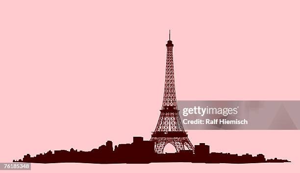 eiffel tower, paris, france - french building stock illustrations