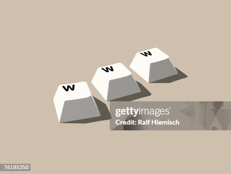 Three 'w' computer keys Three 'w' computer keys