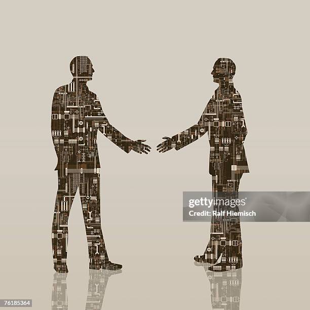 two businessmen shaking hands - 仕事上の関係点のイラスト素材／クリップアート素材／マンガ素材／アイコン素材