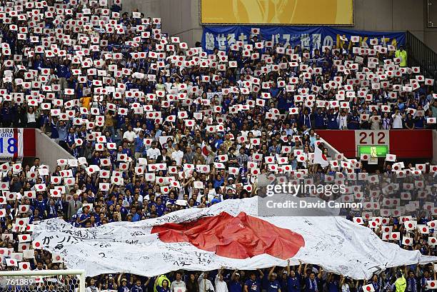 Japanese fans during the Group H match against Belgium of the World Cup Group Stage played at the Saitama Stadium, Saitama-Ken, Japan on June 4,...