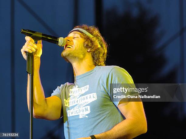 Barry Privett of Carbon Leaf performs at Marymoor Park on August 18, 2007 in Redmond, Washington.