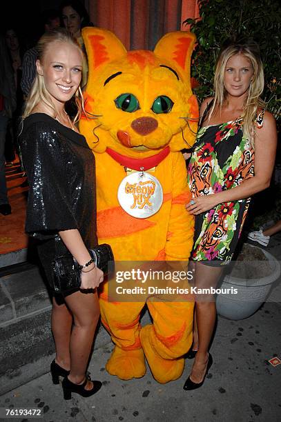 "America's Next Top Model" winner CariDee English and Model Rachel Hunter attend the "The Meow Mix Acatemy" Launch Party at the Daryl Roth Theatre on...