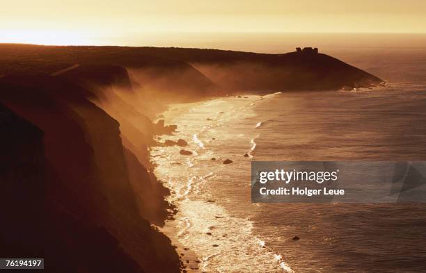 misty coastline, sunrise, kangaroo island, south australia, australia, australasia - australian coastline stock pictures, royalty-free photos & images