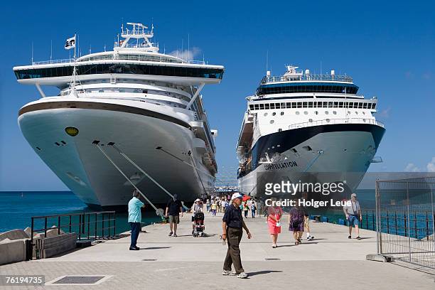 cruise ships 'golden princess' and 'constellation', st george's, st george, grenada, central america & the caribbean - princess cruises stock pictures, royalty-free photos & images