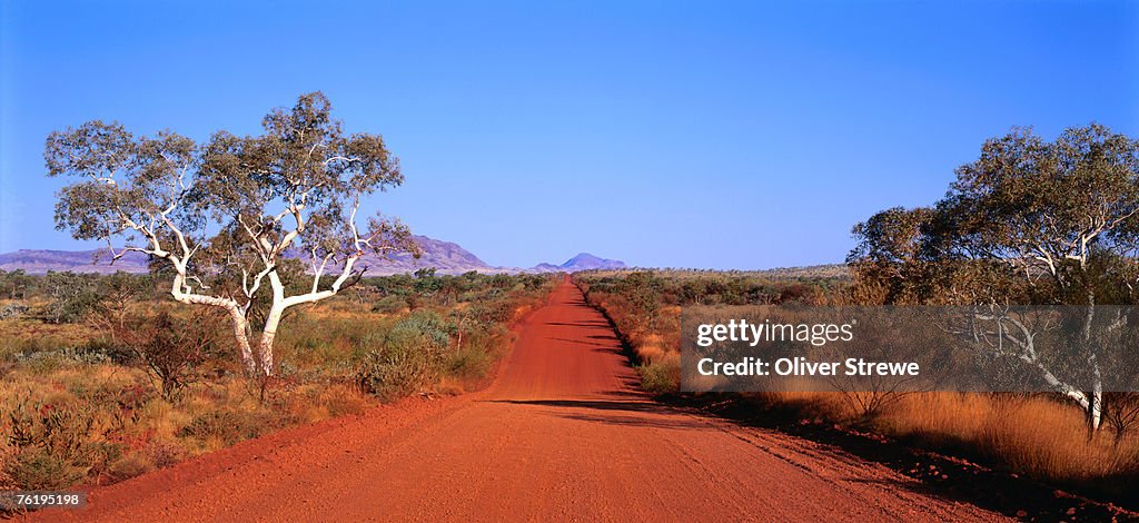 Road through Karijini National Park, Pilbara, Western Australia, Australia, Australasia