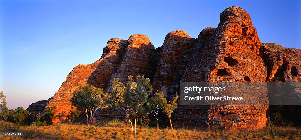 Rock formation at dusk, Purnululu National Park, Western Australia, Australia, Australasia