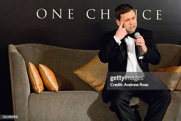Operatic singer Paul Potts, winner of the "Britain's Got Talent" show, promotes his debut album "One Chance" in a press conference on August 20, 2007...