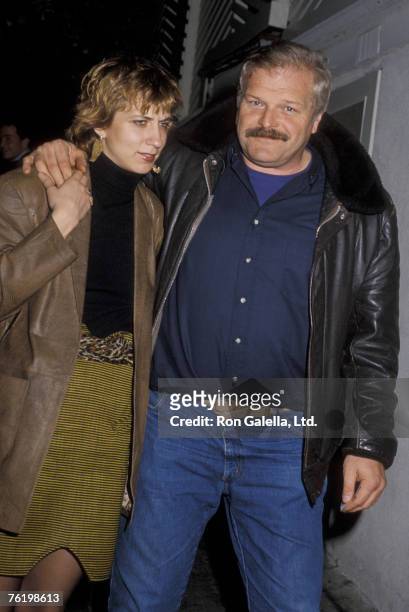 Actor Brian Dennehy and wife Jennifer Arnott being photographed on January 7, 1986 at Spago Restaurant in West Hollywood, California.