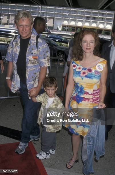 Actor Bruce Davison, son Zachary Davison and wife Lisa Palikan attending premiere of "Thomas the Magic Railroad" on July 22, 2000 at the Cineplex...