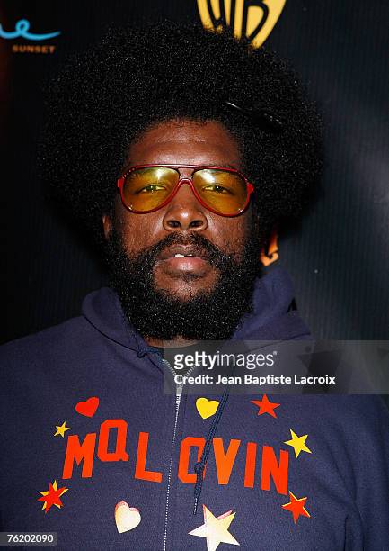 Questlove arrives for Talib Kweli's "Ear Drum" release party held at One Sunset on August 20, 2007 in Los Angeles, California.