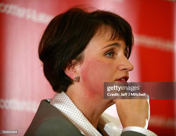 Scottish Labour MP Wendy Alexander holds a press conference after being confirmed as the new leader of the Scottish Labour Party on August 21, 2007...