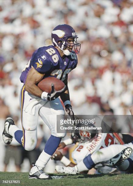 Robert Smith, Running Back for the Minnesota Vikings during the National Football Conference Central game against the Tampa Bay Buccaneers on 26...
