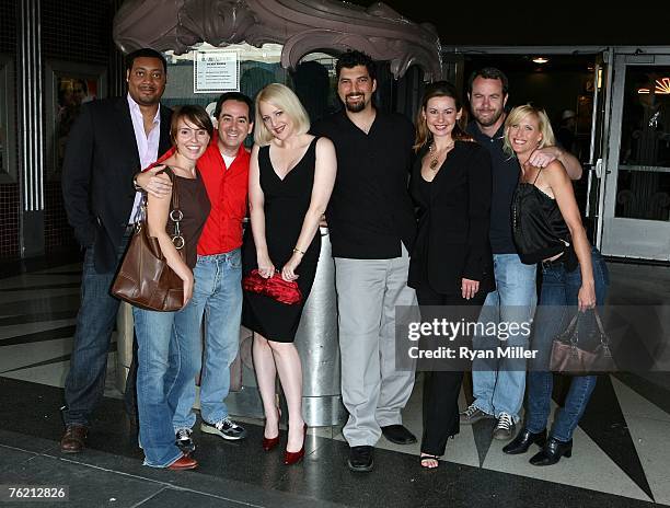 The cast, actors Cedric Yarbrough, Patty Wortham, Andrew Friedman, Wendi McLendon-Covey, Creator/Director Armen Kaprelian, actress Colleen Crabtree,...