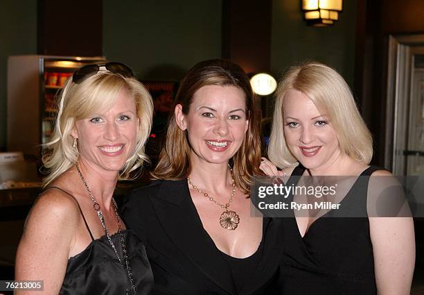 Castmembers actresses Kirstin Pierce, Colleen Crabtree and Wendi McLendon-Covey pose before a screening of Magnolia Pictures "Closing Escrow" at the...