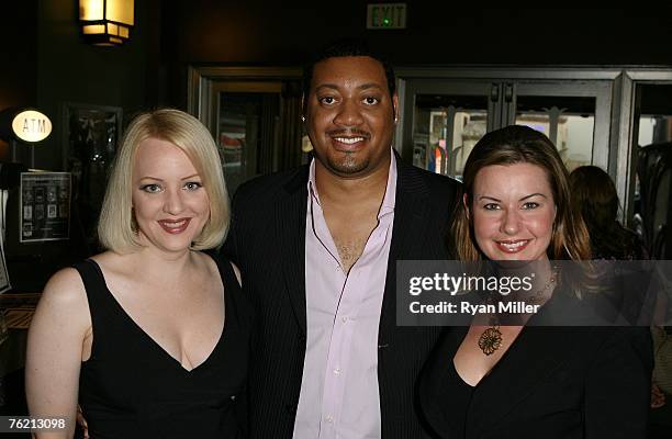 Castmembers actress Wendi McLendon-Covey, actor Cedric Yarbrough and actress Colleen Crabtree pose at a screening of Magnolia Pictures "Closing...