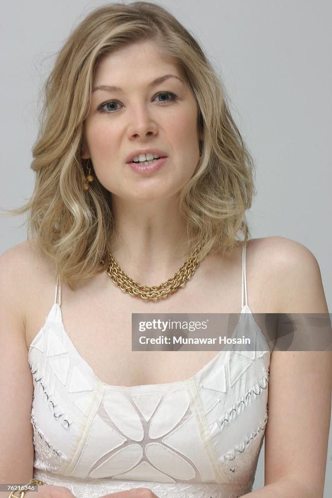 Actress Rosamund Pike Talks During A Portrait Sitting At The Four actress-rosamund-pike-talks-during-a-portrait-sitting-at-the-four