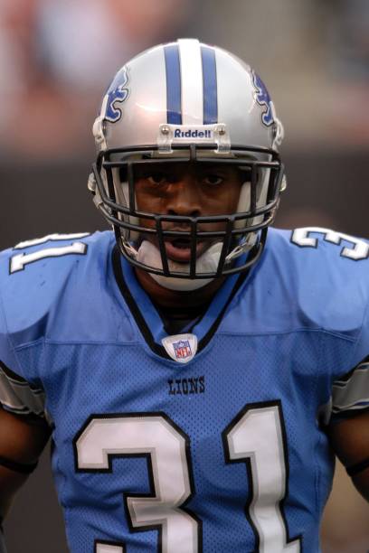 Defensive back Stanley Wilson of the Detroit Lions looks towards the sidelines prior to the game versus the Cleveland Browns on August 18, 2007 at...