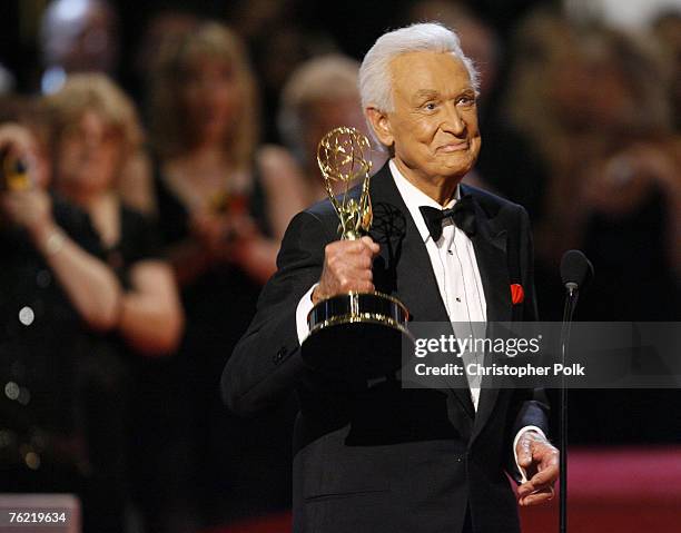 Bob Barker accepts Outstanding Game Show Host award for "The Price is Right"