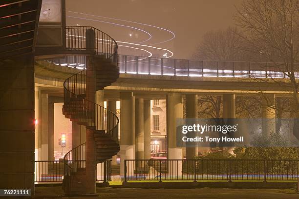 cumberland basin, night, fog, bristol, england, uk - tony howell stock pictures, royalty-free photos & images