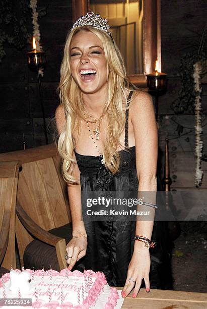 Actress Lindsay Lohan at her 21st birthday celebration at a private residence in Malibu California on July 2, 2007. *EXCLUSIVE - MINIMUM PRICING*