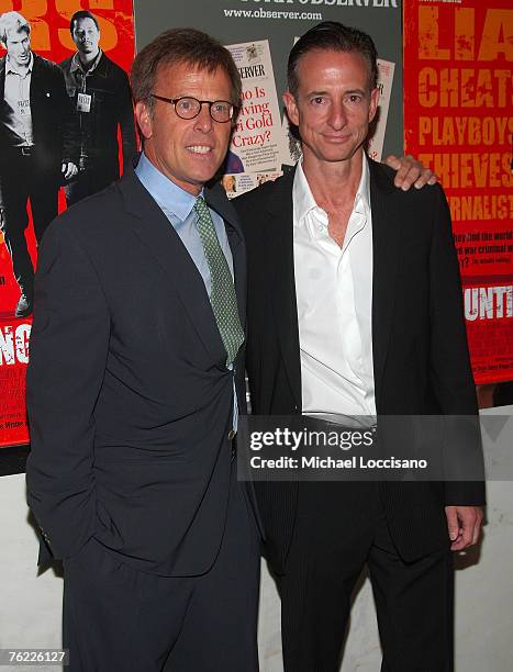 Producers Bill Block and Mark Johnson attend the New York premiere of "The Hunting Party" at the Paris Theater August 22, 2007 in New York City.