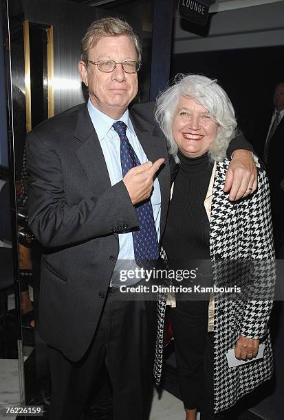 Television journalist Jeff Greenfield and writer Ellen Levine arrive during the premiere of "The Hunting Party" at the Paris Theater on August 22,...