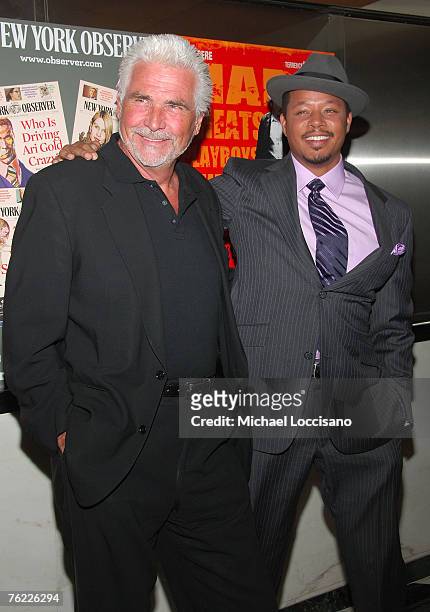 Actors Terrance Howard and James Brolin attend the New York premiere of "The Hunting Party" at the Paris Theater August 22, 2007 in New York City.